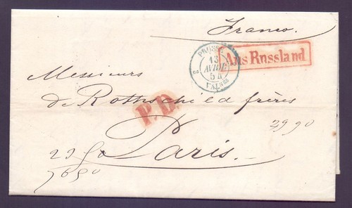 Falt brief 1854 mit stempel - falt,