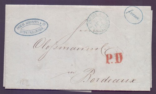Faltbrief 1862 aus - , st